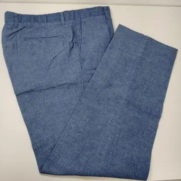 [ 소46 ] 린넨 블루 슬랙스 백 포켓 부착