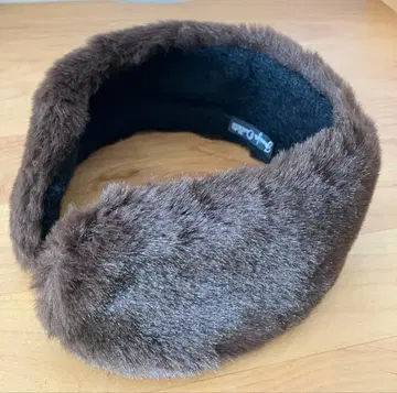 제니퍼 오렛 퍼 머리띠 귀도리 브라운