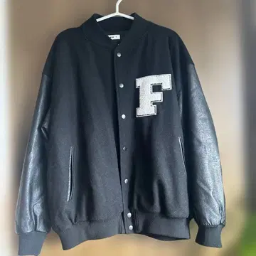 WEGO F 자수 바시티 자켓 M 블랙