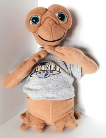 레어 초기 ET 봉제 인형 (그레이 로고 T셔츠) 유니버설 스튜디오 재팬