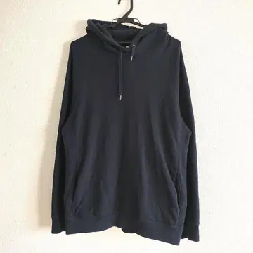 [ UNIQLO ] 다크 블루 후드 부착 후드티 남성용 XL