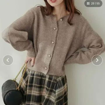 동글동글 단추 크루넥 가디건