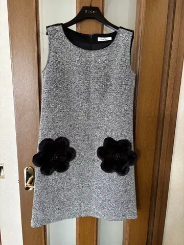 플라워 모티브 오버롤 스커트