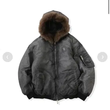 That's life 로고 나일론 퍼 재킷 L 블랙