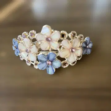 꽃 모티브 스톤 장식 헤어핀