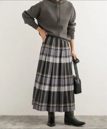 URBAN RESEARCH DOORS 체크 플리츠 스커트
