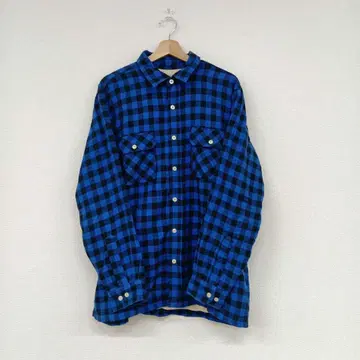 L.L.BEAN 파랑과 블랙 체크 무늬 긴팔 셔츠 사이즈 L