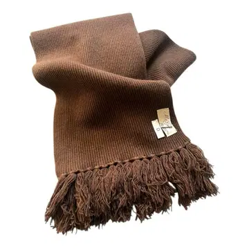 맥조지 퓨어 캐시미어 브라운 프린지 머플러 스코틀랜드제