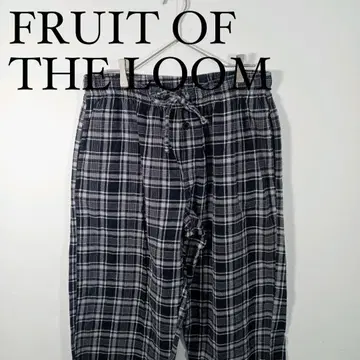FRUIT OF THE LOOM 체크 무늬 이지 팬츠 파자마 팬츠 L