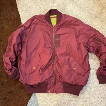 BEAMS BOY MA-1풍 블루종 보르도 프리 사이즈 충전솜