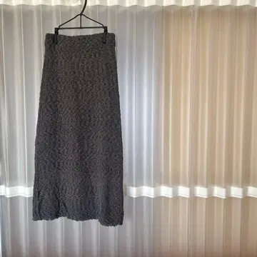 미즈이로 인드 그레이 시스루 니트 스커트 이너 스커트 포함