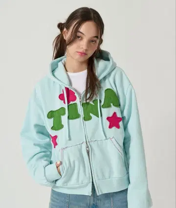 기모 로고 패치워크 후디 TINA:JOJUN
