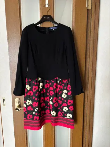 플라워 프린트의 무릎 기장 원피스 38