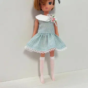 초대 리카짱 의류 세트*그린 하운드투스 원피스 & 리본 삭스