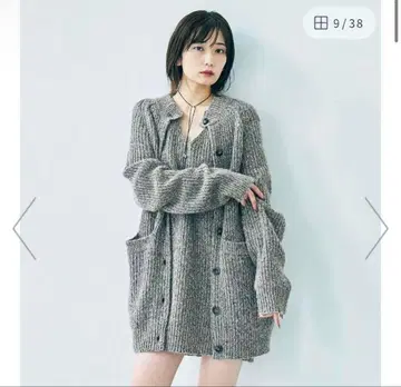 [ FRAY I.D ] 롱 가디건 & 미니 니트 원피스 세트