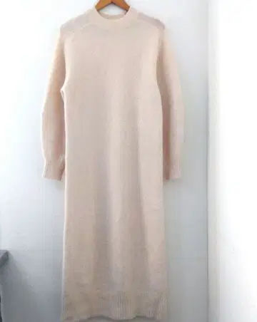 알파카 혼방 크루넥 니트 원피스 아이보리 M 롱