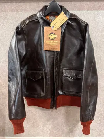 버즈 릭슨 타입 A-2 가죽 자켓 40 빨간색 리브