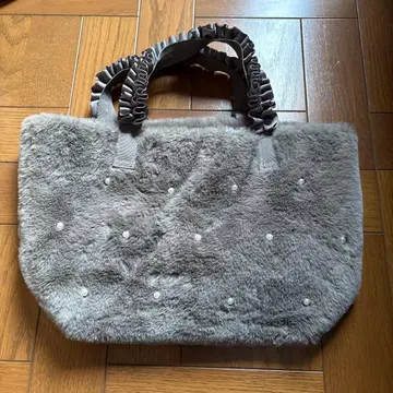 퍼 토트백 펄 장식