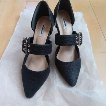 블랙 글리터 스틸레토 하이힐 S 사이즈