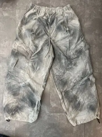 [ Perushu ] 리메이크 카고 와이드 팬츠 화이트 블랙 블랙