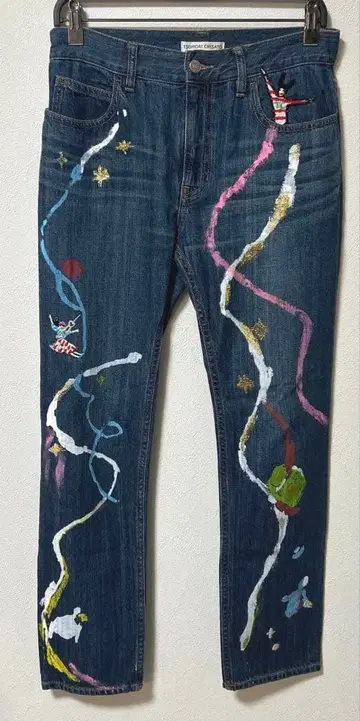 레어 tsumori chisato 츠모리치사토 페인트 데님 청바지