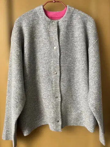 그레이 니트풍 가디건 긴팔
