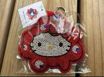 오사카 간사이 만박 산리오 반짝이 가죽 키링 키티