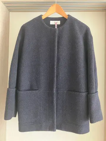 보르지 울 파일 밀드 더블 커프스 숏코트