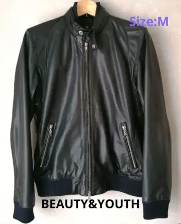 블랙 가죽 싱글 라이더 자켓