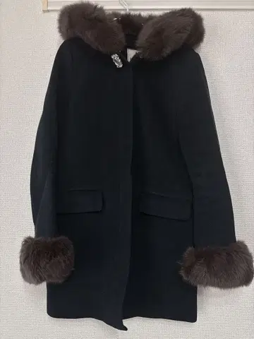 앱와이어 리셰 후드 퍼 부착 5way 코트 퍼 비쥬 롱