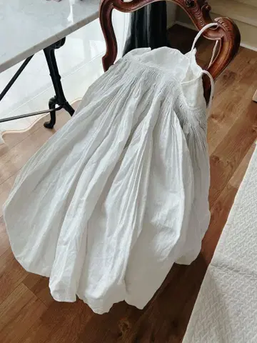 레어! 프랑스 앤티크 개더 스커트 앤티크 코튼