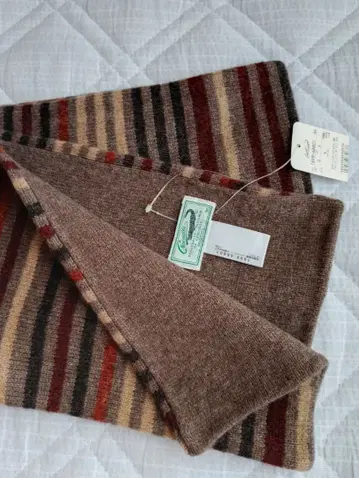 [미사용 새상품] 크로커다일 남성용 울 스트라이프 머플러