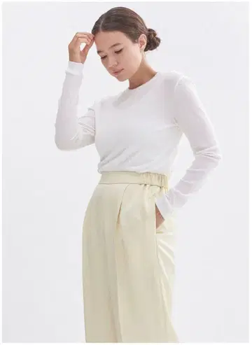 yori 캐시미어 실크 시어 테레 콜론 Tee 화이트 38