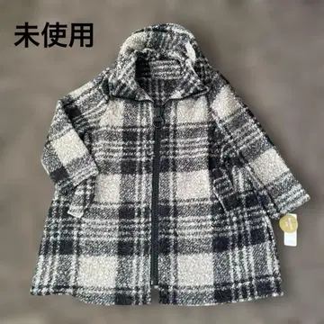 미사용 택 포함 새상품 체크 코트