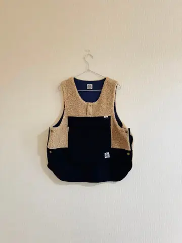 BIB 플리스 베스트 네이비 베이지