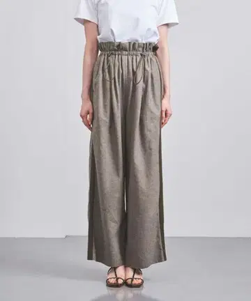 SACRA 사이드 라인 와이드 팬츠