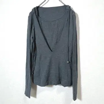 HIROKO BIS 후드 부착 롱 티셔츠 그레이 9호