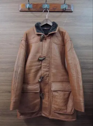 새상품급 천연 가죽 무스탕 자켓 80s 일본 브랜드 에이본 하우스 제조