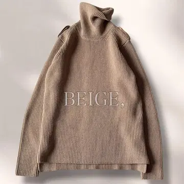 BEIGE, 베이지 로 게이지 터틀넥 니트 에포렛 베이지 4