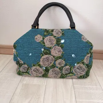 싱크비 꽃무늬 자수 비쥬 핸드백