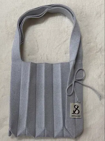 JOSEPH AND STACEY 플리츠 니트 백 S 실버 라메