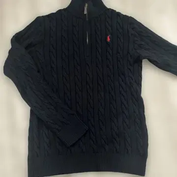 새상품급 랄프 로렌 하프 지퍼 스웨터 니트 블랙 M 사이즈