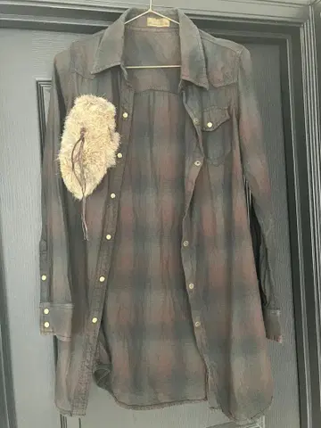 [ 새상품급 ] goa 고아 퍼 포함 체크 무늬 캐주얼 셔츠 ( 긴팔 )