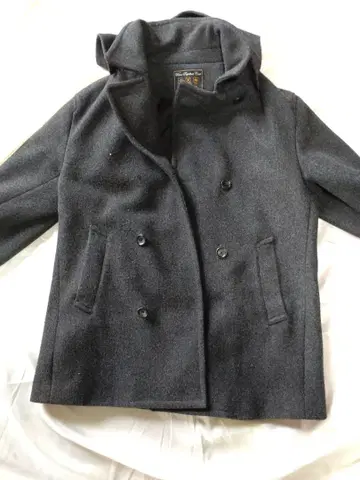 다크 그레이 더블 브레스트 울 코트