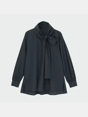 플라스테 보타이 블라우스 블랙 포멀