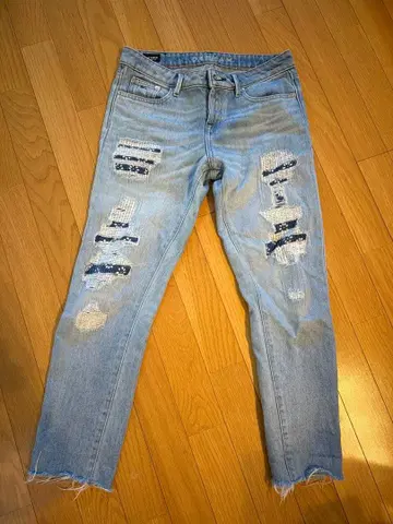 DENHAM MONROE 데님 팬츠 데미지 가공 블루