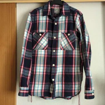 HOUSTON 플란넬 셔츠 L 사이즈 네이비 레드 화이트 체크