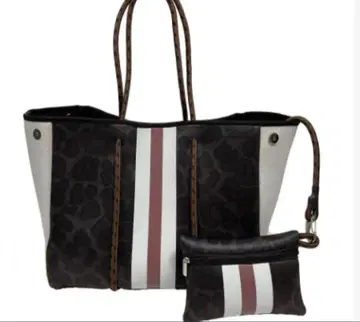 네오프렌 백 에코백 마더스 백 헬스장 백 새상품 레오파드 무늬