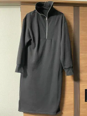 리디 하프 지퍼 속기모 맨투맨 원피스 SC 사이즈 블랙 작은 키