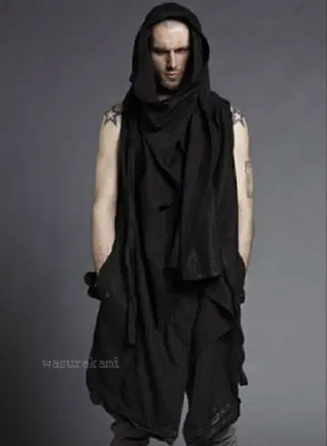 Julius 율리우스 코팅 데님 랩핑 베스트 지레 BK1